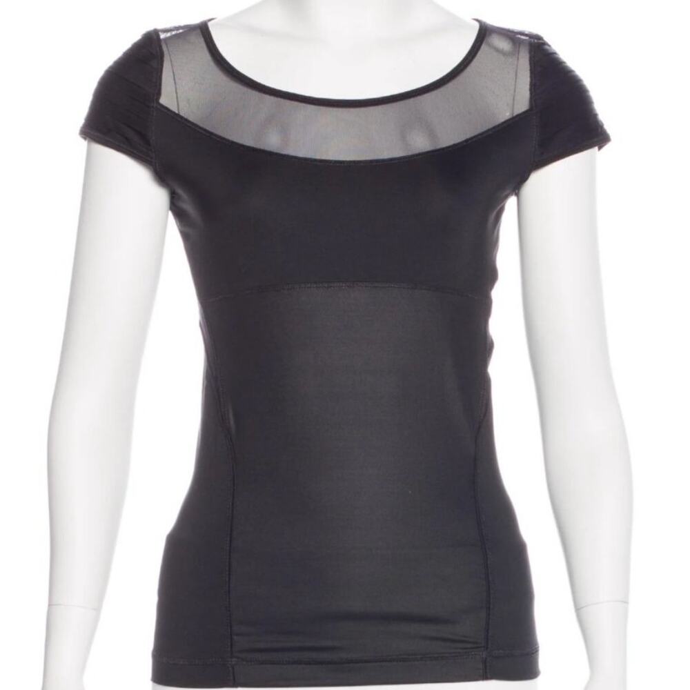 Adidas Stella McCartney Active Top Women's Size Medium Black Mesh Inset Workout